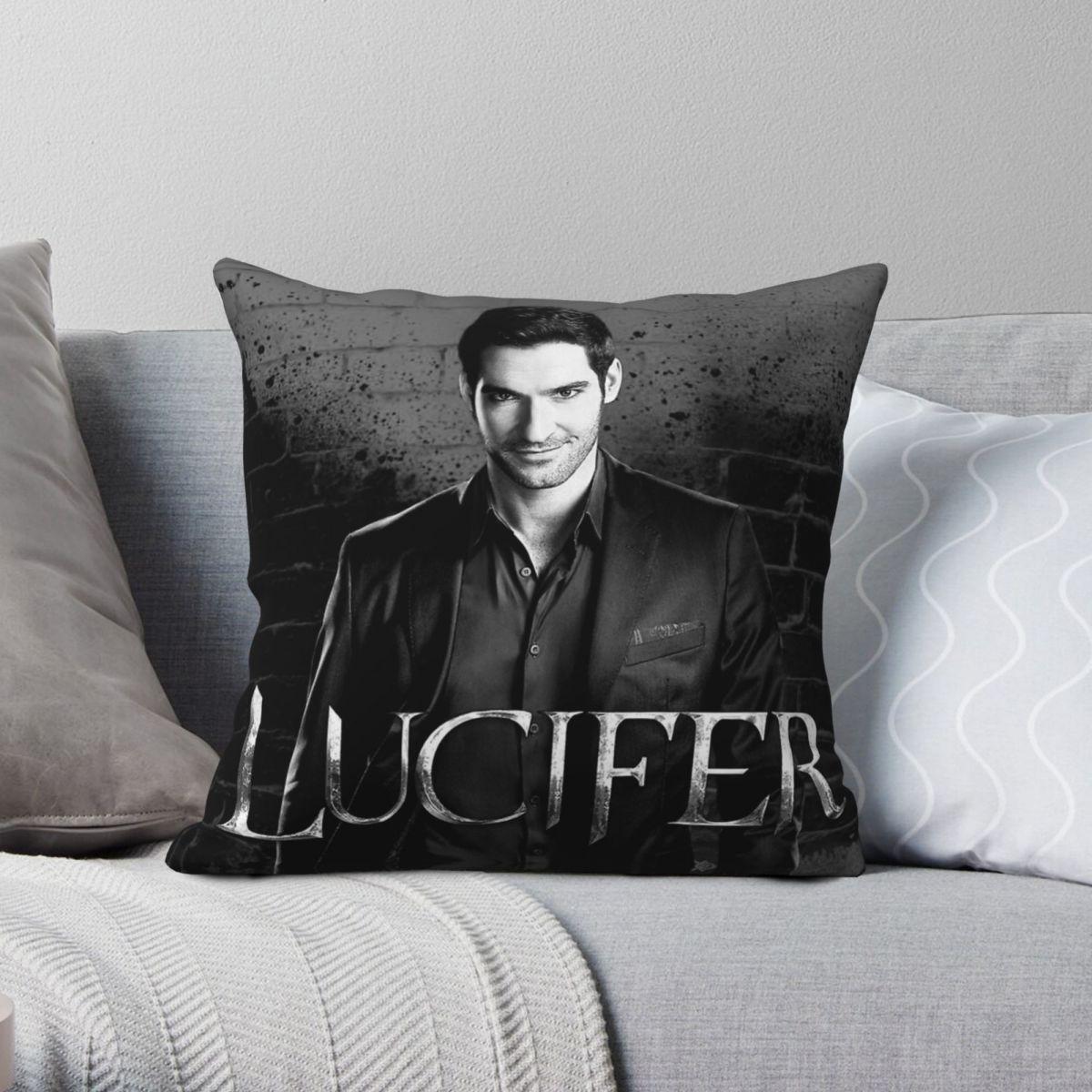 Green Harvest Unisex Lucifer Morningstar Square Pillowcase Polyester Linen Velvet Printed Zip Decor Throw Pillow Case Sofa Seater Cushion Cover 18