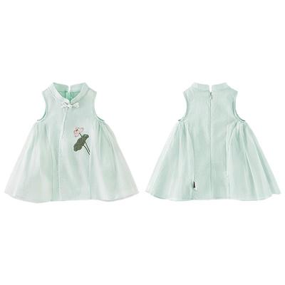 TONGTAI Sommer Baumwoll Ärmelloses Cheongsam Kleid für Mädchen