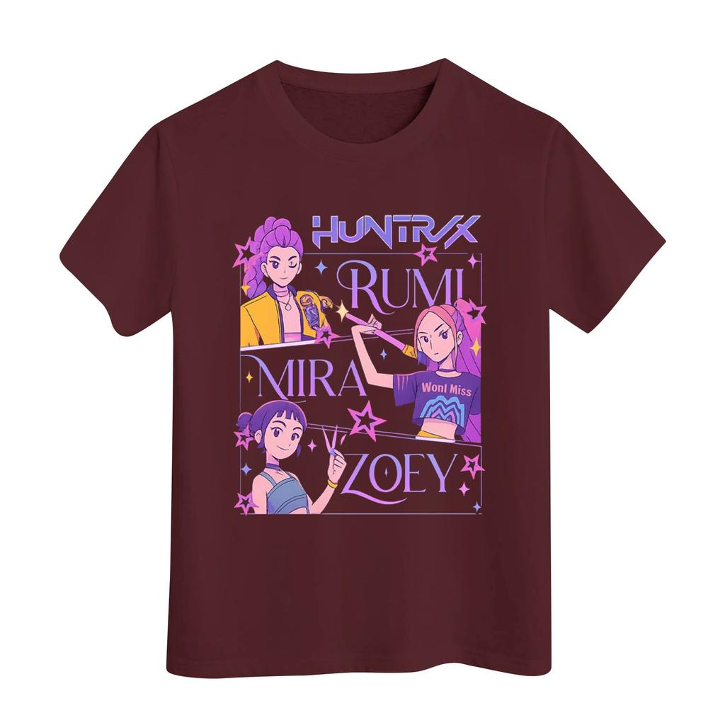 Boys Girls Round Neck Casual Printed Short-sleeved T-shirt Top