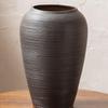 Zen Japanese Retro Black Pottery Vase for Dried Flowers - Large Tabletop Ornament for Living Room or Bedroom