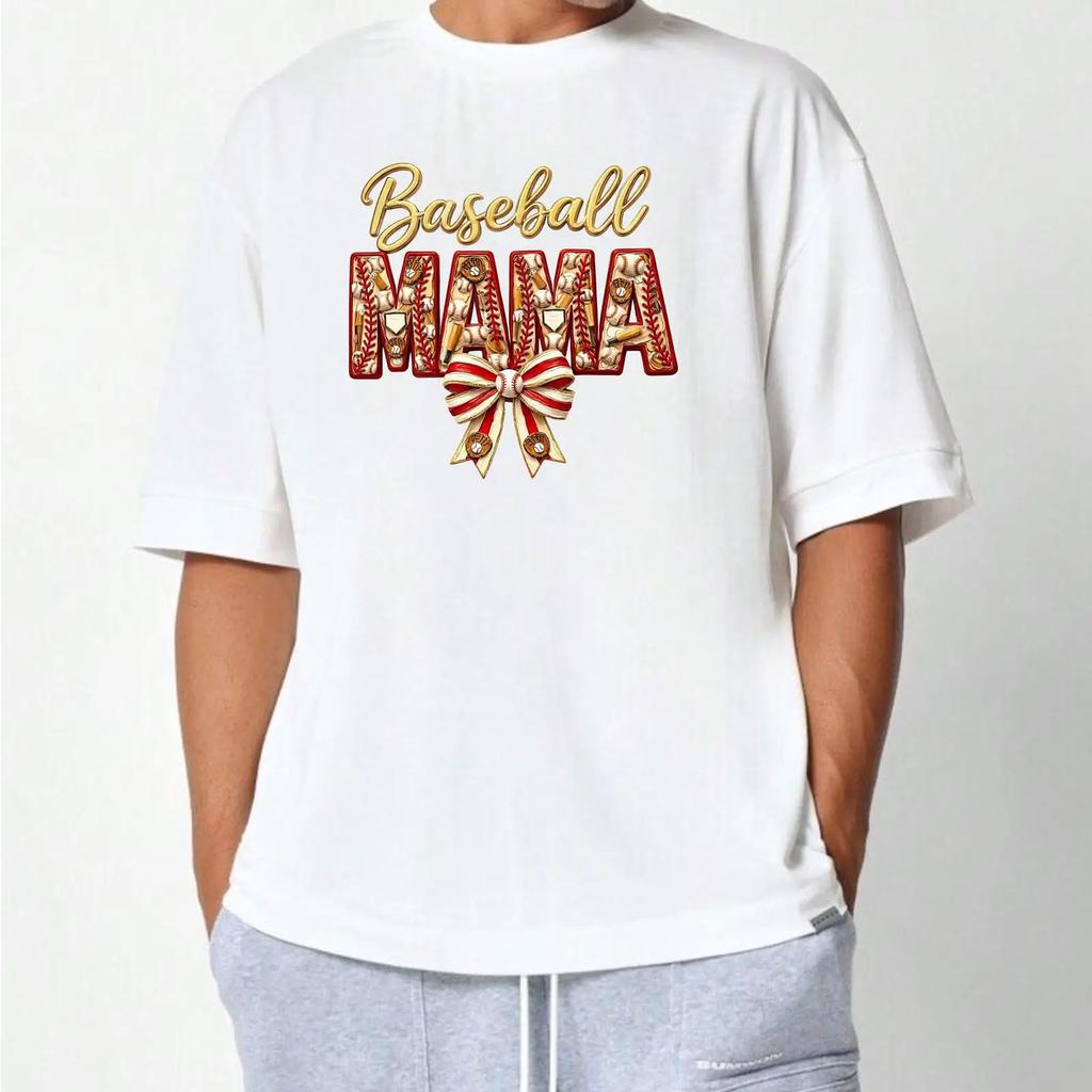 Baseball Mama T Shirt Unisex Game Day Sports Mom Bow Black Xxl Novelty Top Vintage Slightly Homme Fashion Comfortable
