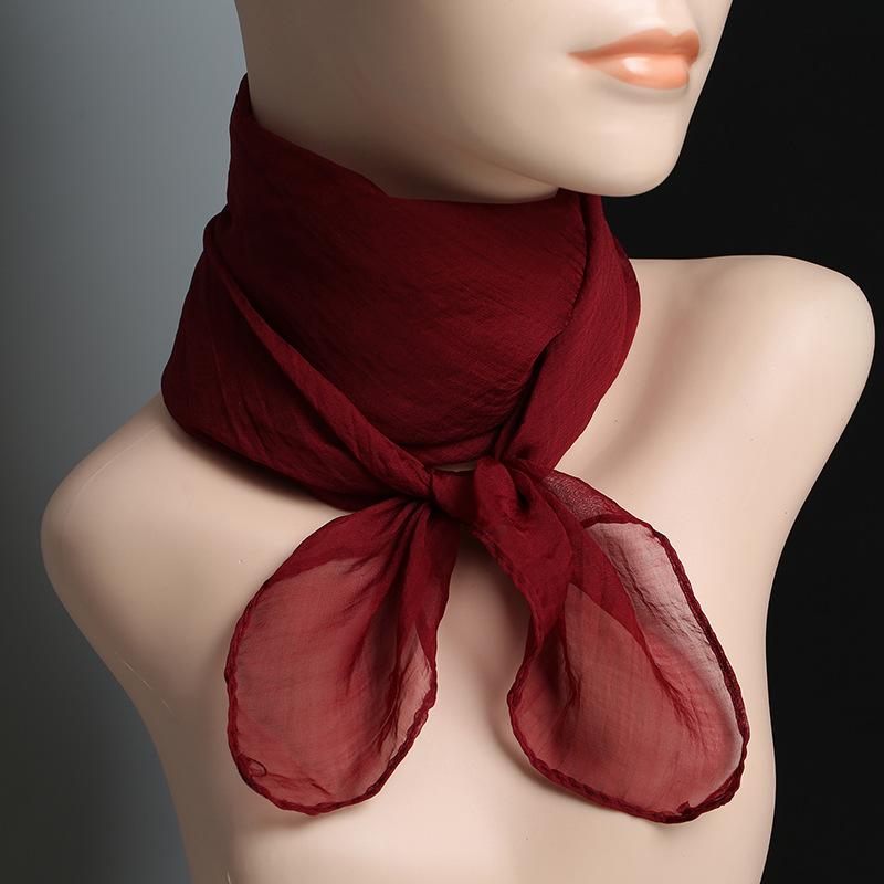 Nowe jedwabne imitacje szalików 70x70cm Damskie uniwersalne małe kwadratowe gładkie szaliki szyfonowe szaliki muślinowe prezent na imprezę