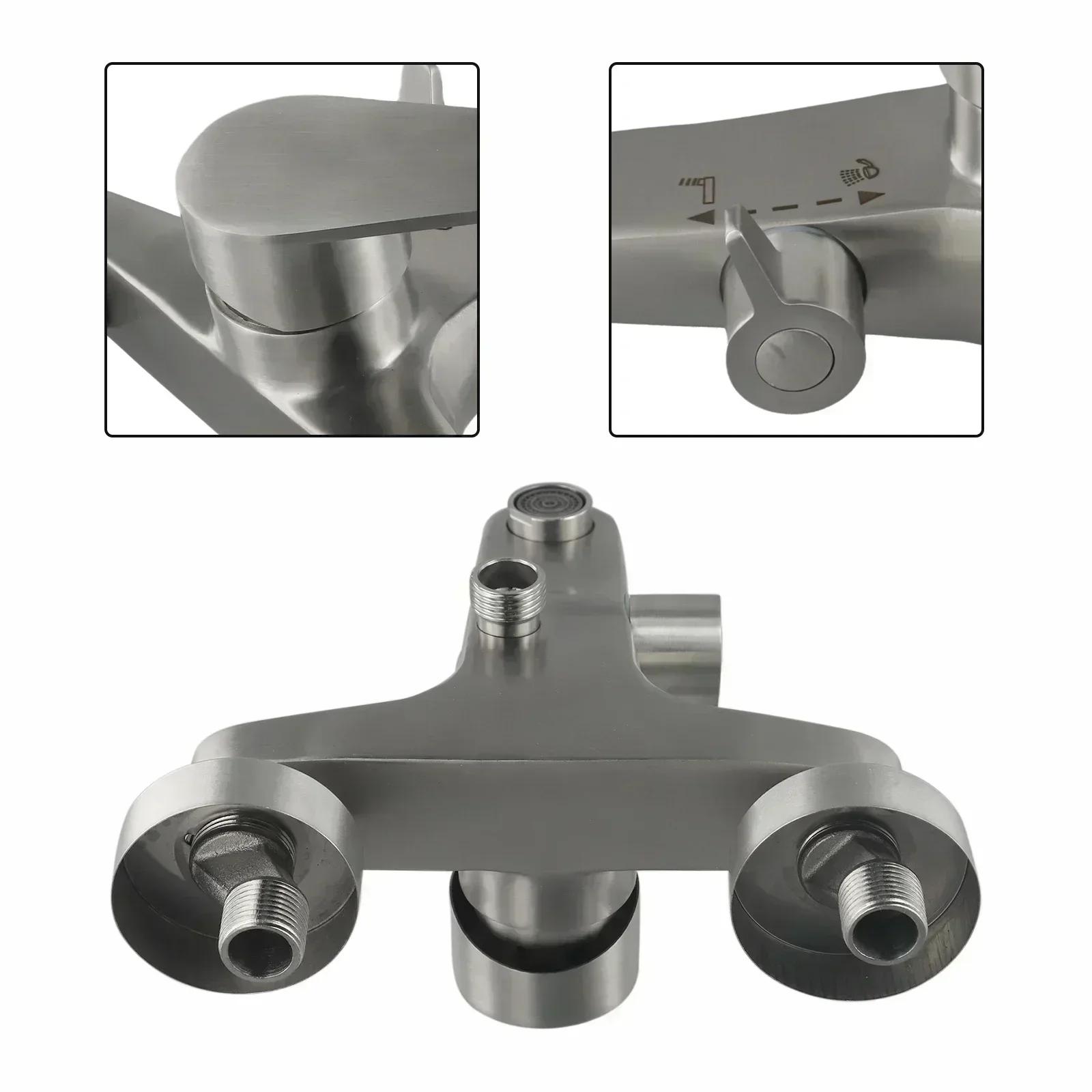 

Wall Mounted Design Stainless Steel Shower Faucet Standard Inlet Wall Mounted Design Double Holes Installation Stainless Steel China Mainland