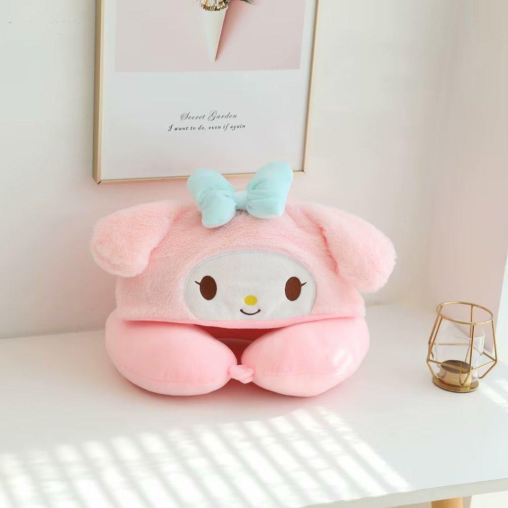 Cinnamoroll U-förmiges Kissen im Cartoon-Stil für tragbares Nickerchen und Schlaf