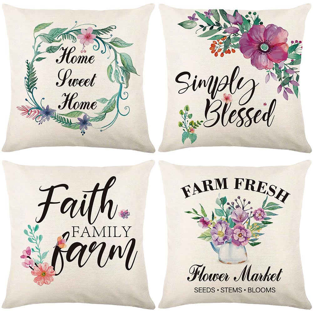 Pillow New Spring Home Decoration Printed Cushion Cover Sofa Cushion Cushion Pillow Cover