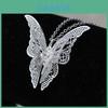 Elegant Silver-plated Hollow Butterfly Necklace With Sparkling Crystal Inlay