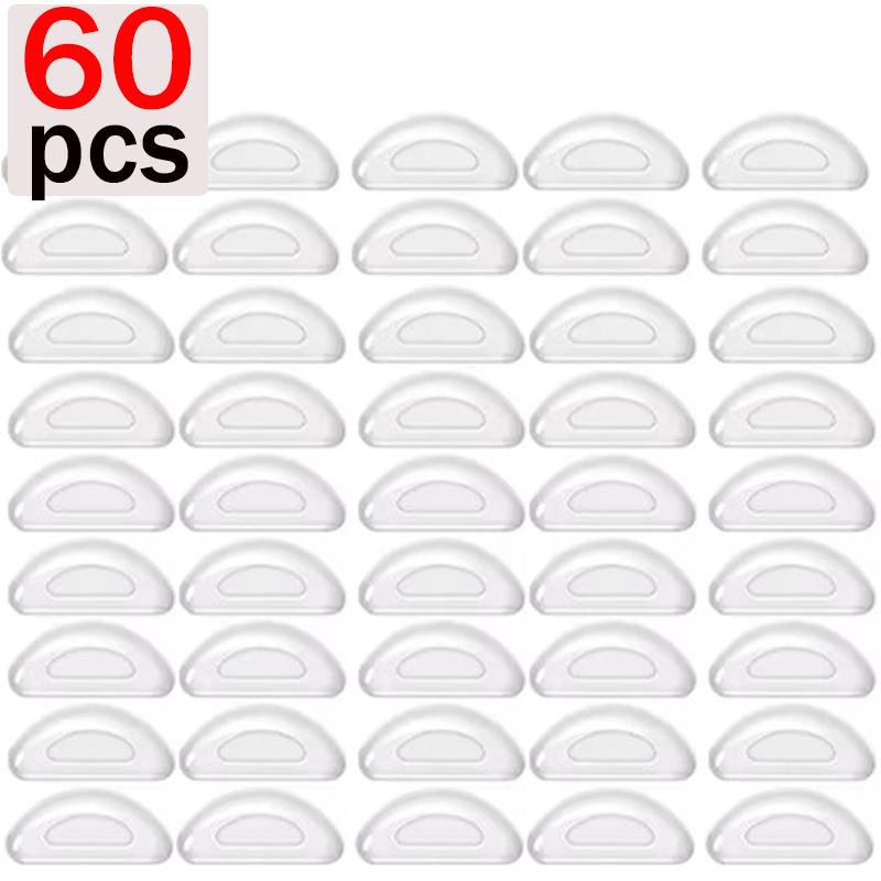 10/60pcs Glasses Nose Pads Adhesive Silicone Nose Pads Non-slip Transparent Nosepads for Glasses Eyeglasses Eyewear Accessories