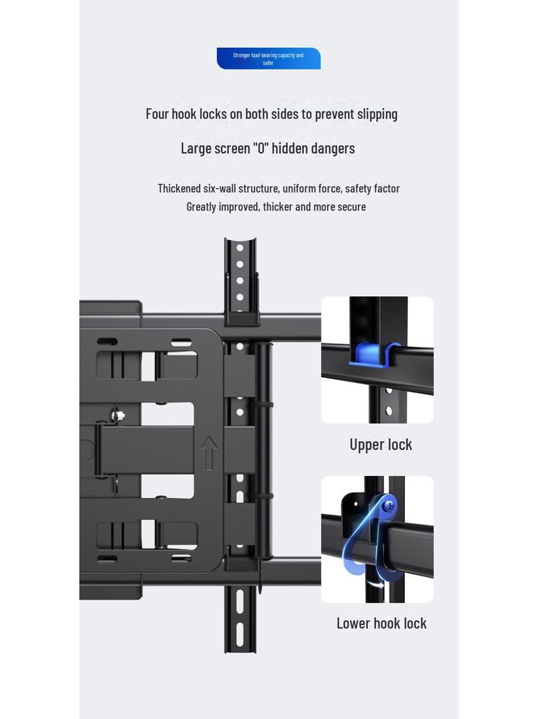 Ultra-Thin Telescopic Rotating Wall Mount Bracket for 65-100 Inch TVs