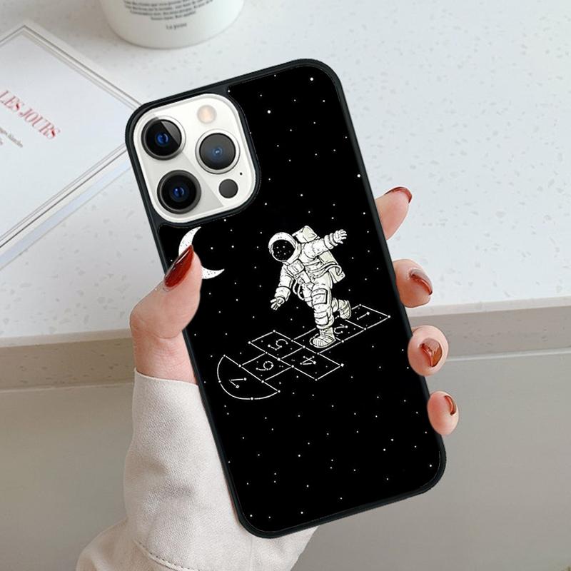 Space Astronaut Illustration Phone Case For iPhone 17 Air 11 12 13 14 15 16 Pro Max Cover For iPhone 17 Air Max Plus