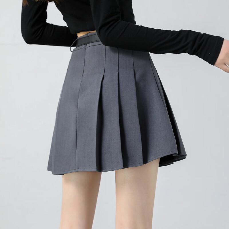 TERRE BLEUE High-Waist A-Line Pleated Short Skirt