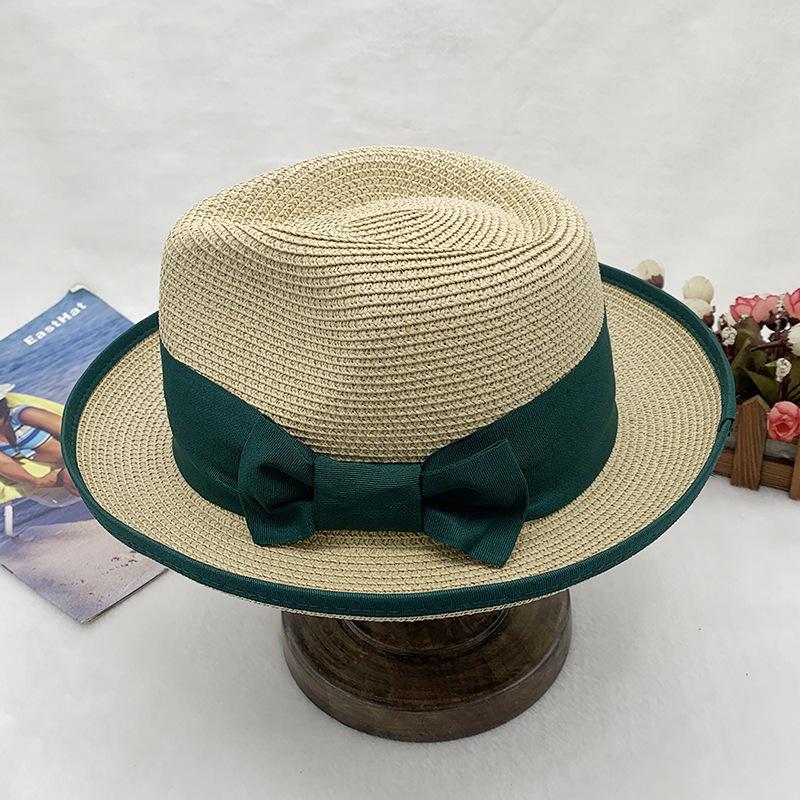 straw jazz hat for Men's and Women's Handmade Woven Sunshade Jazz Straw Hat with Summer Hat Binding and Color Matching Design