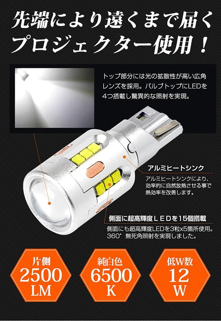 Toyota Rise [A200A/A210A] Back Lamp, T16, 12W, 2,500 lm, Wedge Single Bulb, White, Vehicle