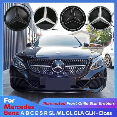 Autoaufkleber Für Mercedes Benz Für Mercedes Benz W176 A180 A200 A250 Frontgrill Stern Logo 3D Spiegel Emblem Mit LED Beleuchtung Ch