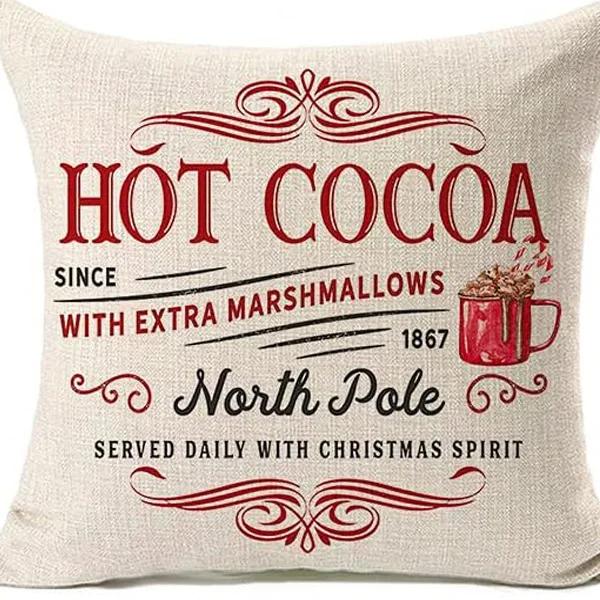 Merry Christmas Decor Cushion Cover x cm Pillow CaseCartoon Reindeer Santa Claus Printed Throw Pillowcase Linen Pillow Cover