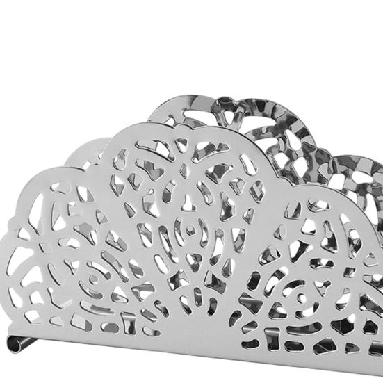 Stainless Steel Napkin Holder, with Hollow Pattern Modern Style Design, Waterproof Moisture-Proof Napkin Dispenser for Home Kitchen