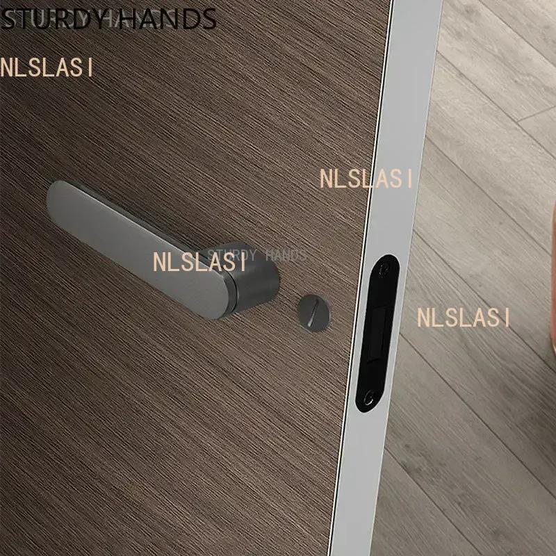 Bedroom Silent Magnetic Suction Door Lock Zinc Alloy Security Door Locks Indoor Wooden Door Handle Lockset Furniture Hardware