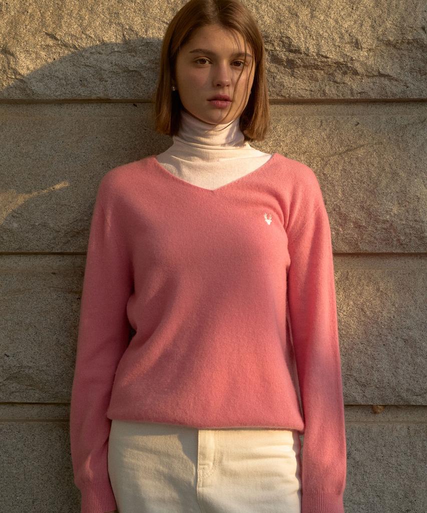 Dieomaidieo Essential V-Nect Knit (Pink)