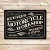 Personalized Vintage Motorcycle Mechanic Garage Metal Tin Sign