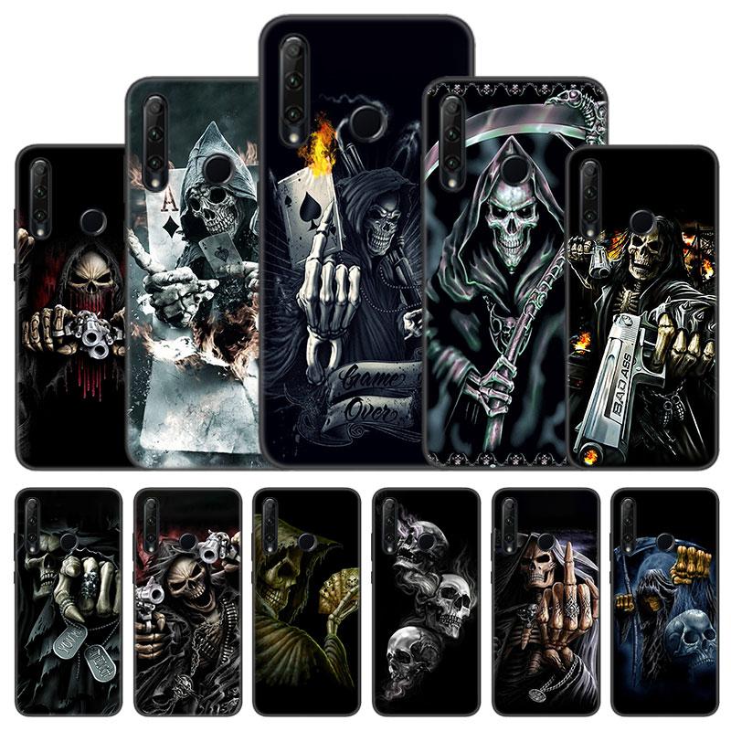 

Мрачный корпус черепа reaper для Huawei Honor 10X Lite 7A 8A 9X 20 Pro 7S 8C 8S 8X 9A 9C 10i 20i 30i 20E 20S 8 10 Lite Черная крышка