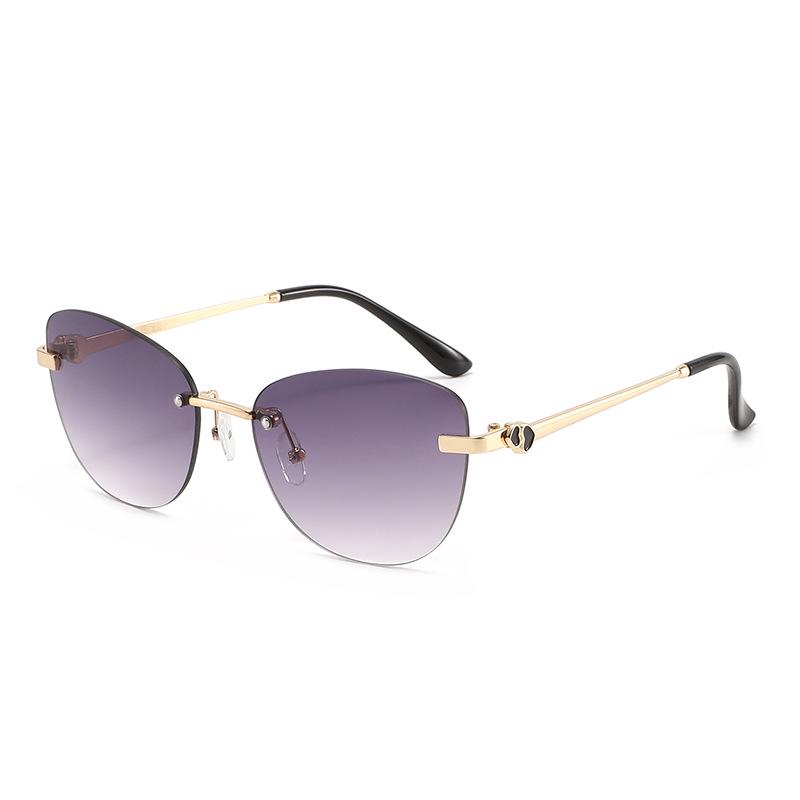 2026 Trendy Rimless Oval Heart-Shaped Sunglasses - Street Style Fashion for Women
