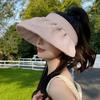 Small Pearl Big Eaves Empty Top Shell Hat Women's Summer Travel Sun Protection Fresh and Elegant Sun Hat Headband Sun Hat