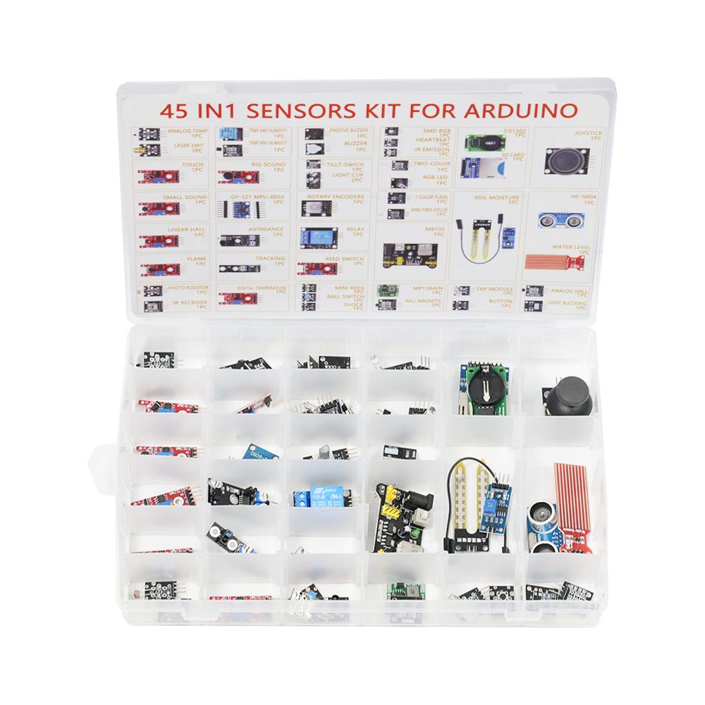 45 in 1 Sensormodule 16 Arten Starter-Kit für Arduino Raspberry Pi Besser als 37 in 1 Mit Box DIY UNO R3 MEGA2560 Ersatzsensoren2