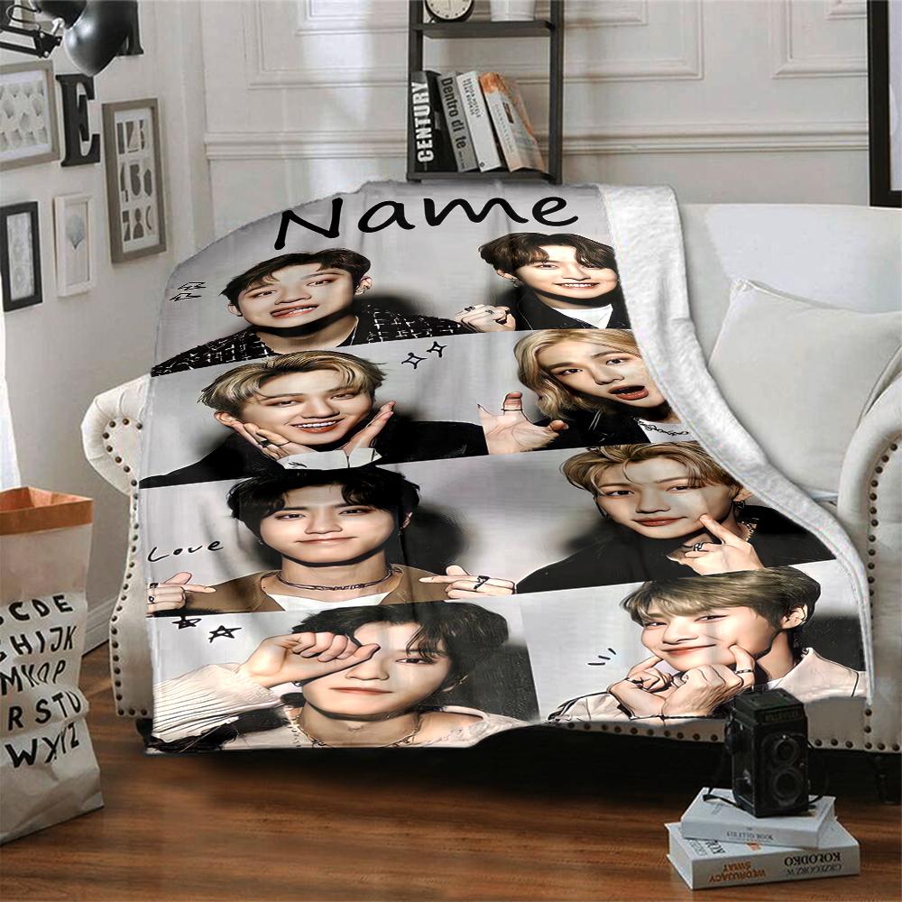 Personalisierte Decke im Stray Kids-Design - Perfekt für Sofa, Bett, Reisen & Outdoor | Maschinenwaschbar, Gemütlich & Langlebig.