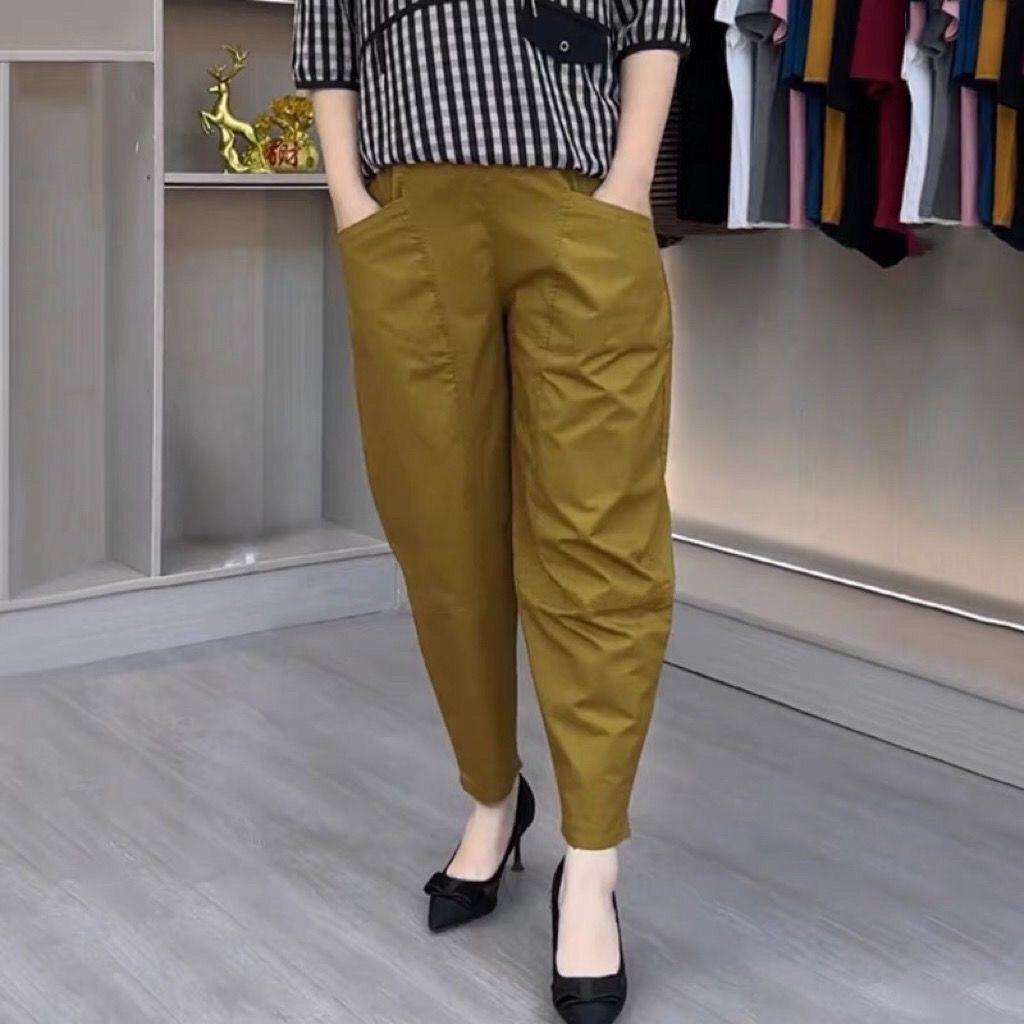 Elastic Waist Casual Nine-point Carrot Pants Summer Plus Size Women's Pants