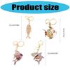 Premium Marine Inspired Keyring Zinc Metal Crafted 3 Aquatic Animal Shapes 5 Glittering Crystal Color Variants