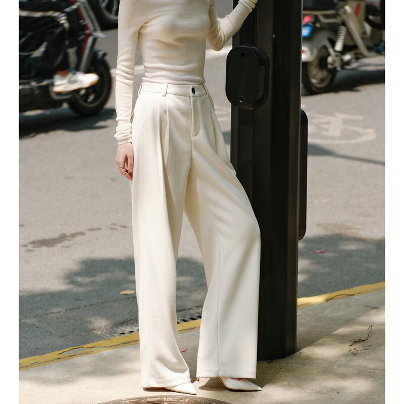 GIOVANNI VALENTINO Women's Brushed Wide-Leg Straight Trousers