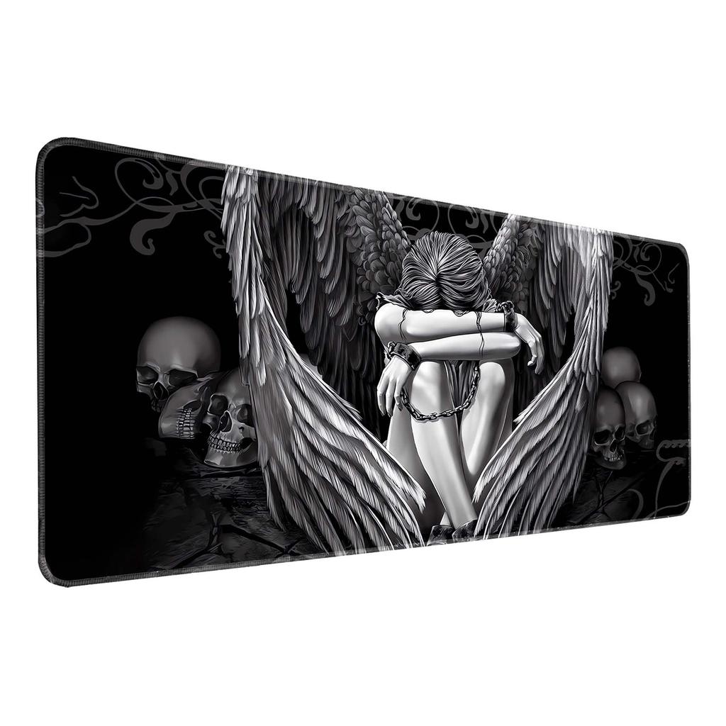 Large Mousepad Gaming Mouse Pad Gothic Angel Skull For Office Gamers Smooth Surface NonSlip Waterproof Xl Long Desk Mat