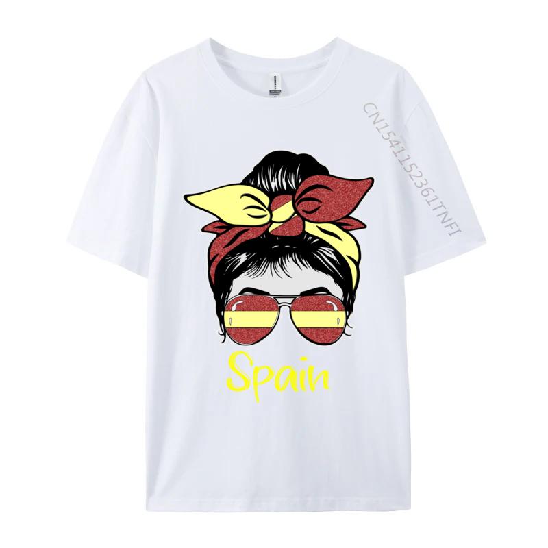 Spain Flag Heart Heartbeat For Spain Men Girl Cute Men's Top T-Shirts Tops Shirt Printed Tops Shirts Camisas Basicas Hombre