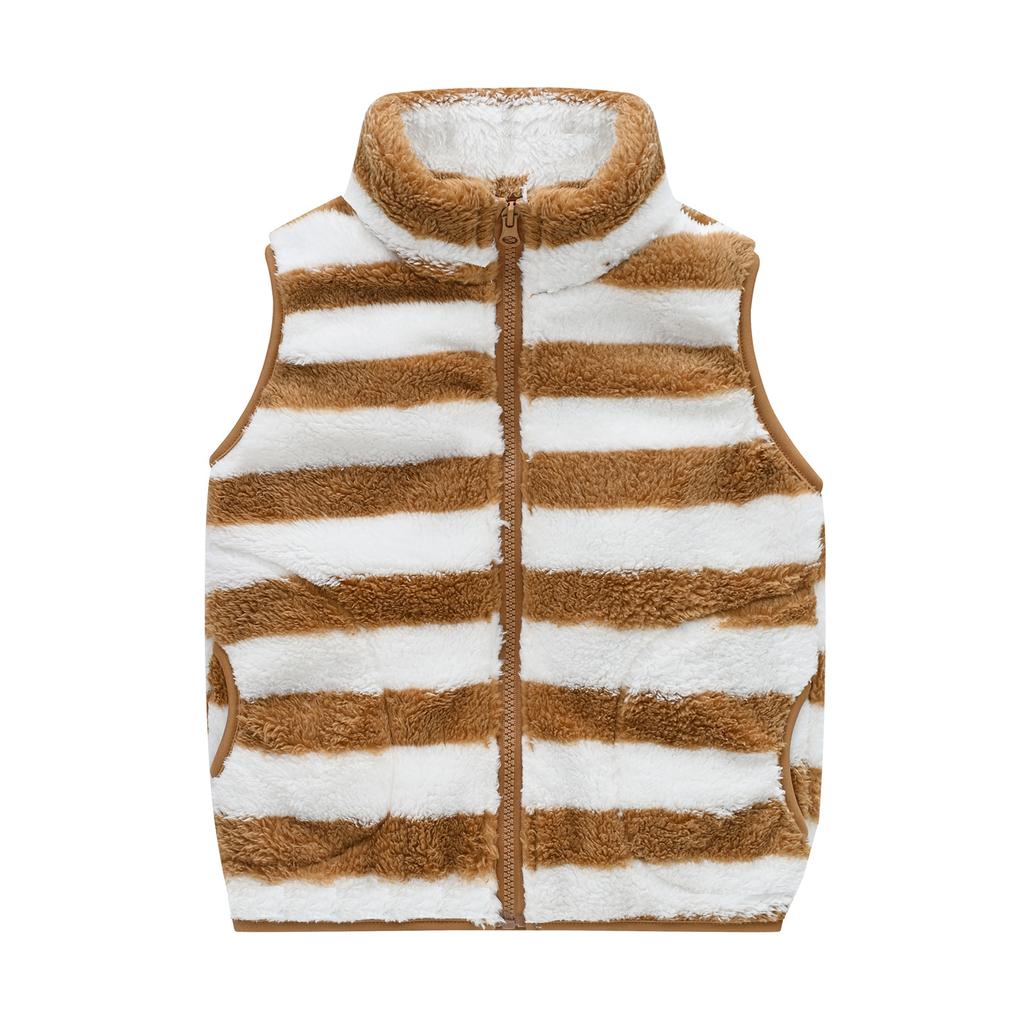 Lässige warme Samtweste für Jungen und Mädchen in mittlerer und großer Kindergröße, koreanische Version mit Taschen, Stehkragen, Pulloverweste, Jacke