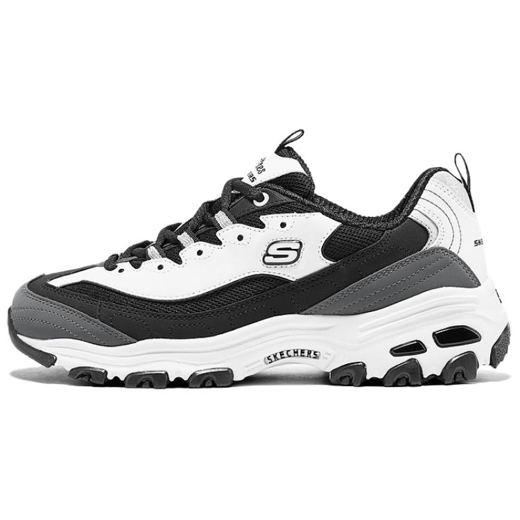 Skechers DLites 1.0 Comfortable Fashion Durable Low-Top Dad Shoes Women sneaker Black White 150555-BKW 35