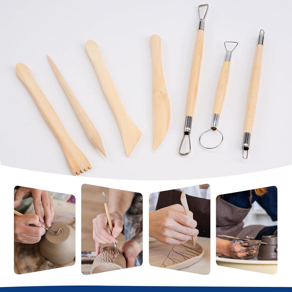61-Piece Polymer Clay Tool Set for DIY Pottery, Carving & Embossing
