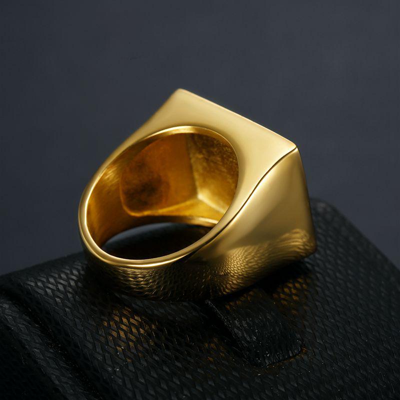 Vergoldeter Edelstahl 'Die Dreizehn Apostel' Hip-Hop Herrenring