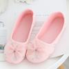 Cartoon Lattice Bow Slippers Home for Womens Indoor Bedroom House Lili Female Shoes Pink/Gray, Women Shoes