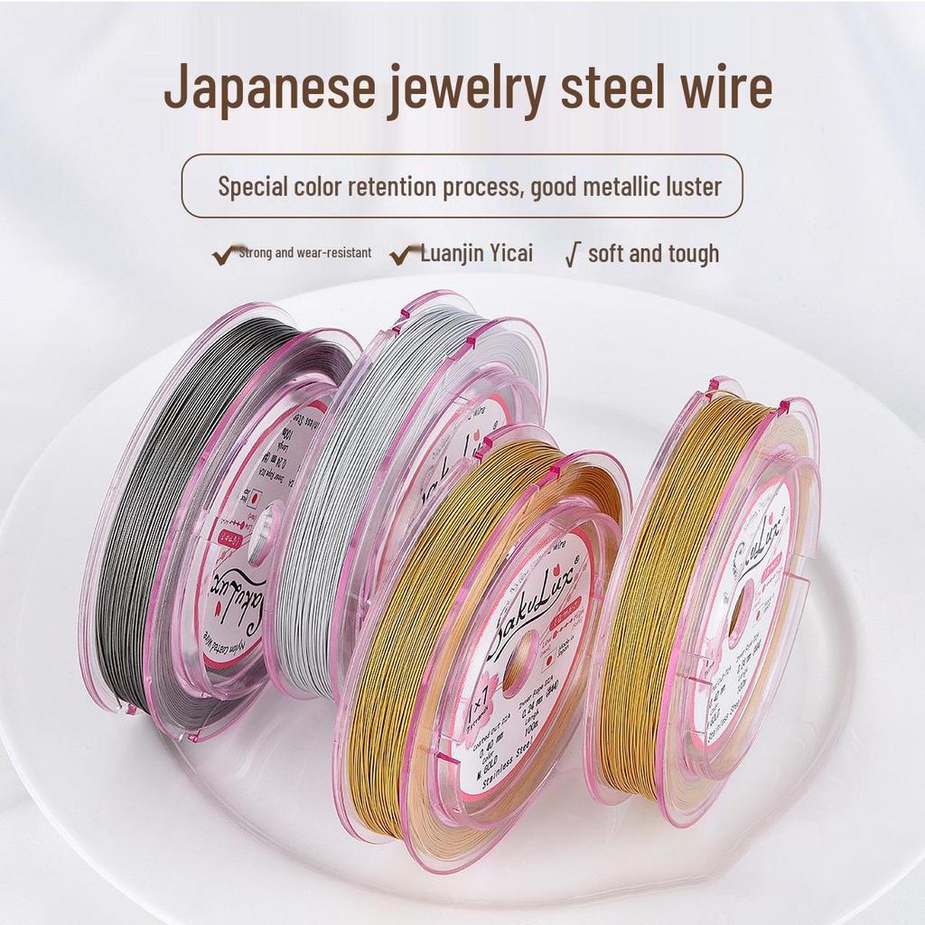 10m Japanischer Goldfaden Stahldraht für DIY Schmuck & Perlenarbeiten