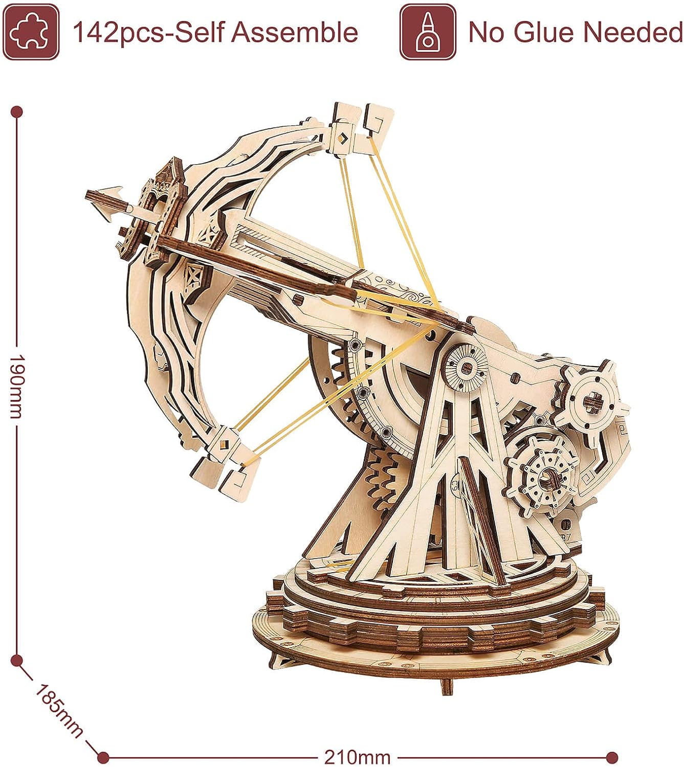 

Robotime Rokr 3D Wooden Puzzle Wooden Model kit 142 Pieces Medieval Siege Toy Medieval Siege Toy Christmas gift