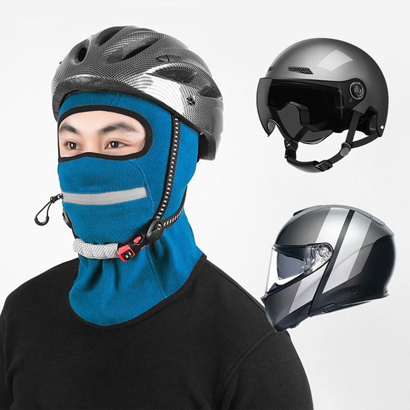 Winter Warm Cycling Balaclava Autumn Hood Fleece Windproof Mask Breathable with Zipper Motorcycle Liner Running Cooling Sport Gear for Women Men
