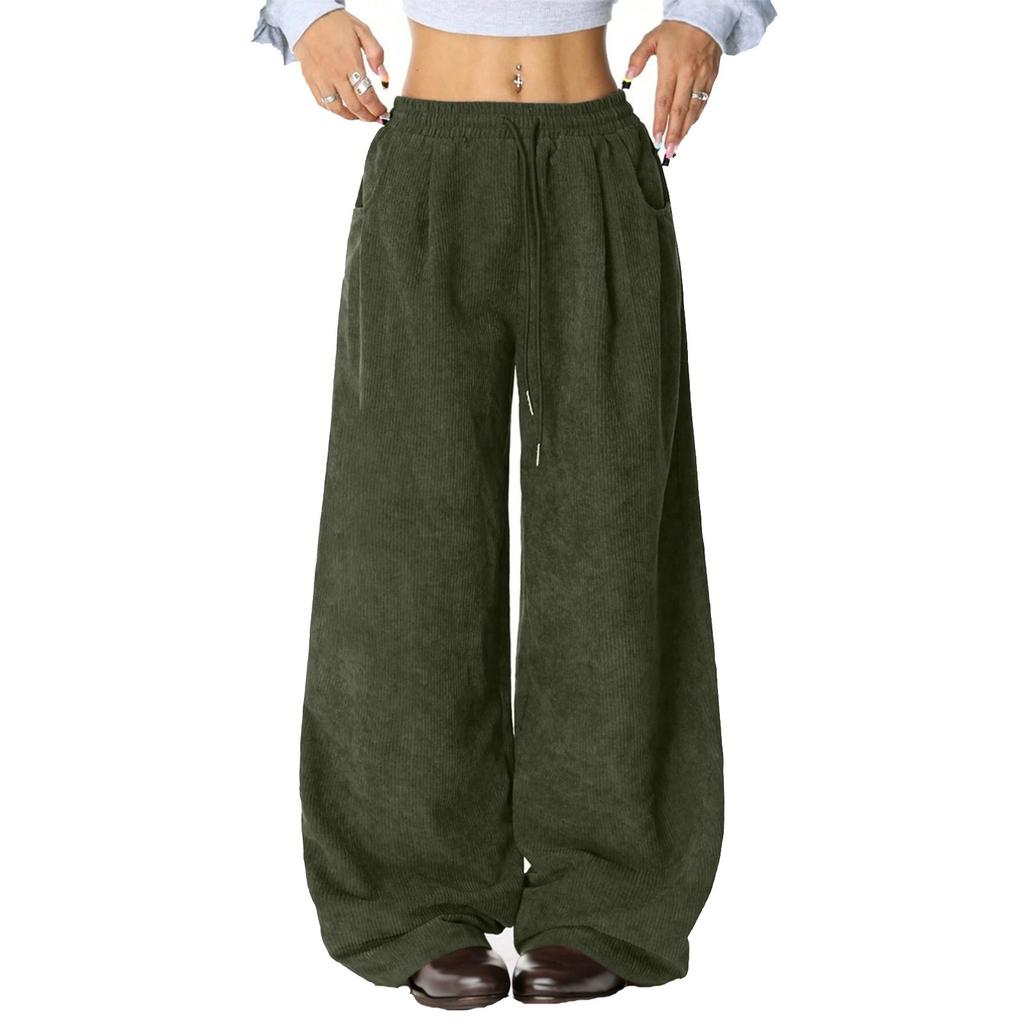 Women's Casual Loose Comfortable Fashionable Solid Color Wide Leg Pants