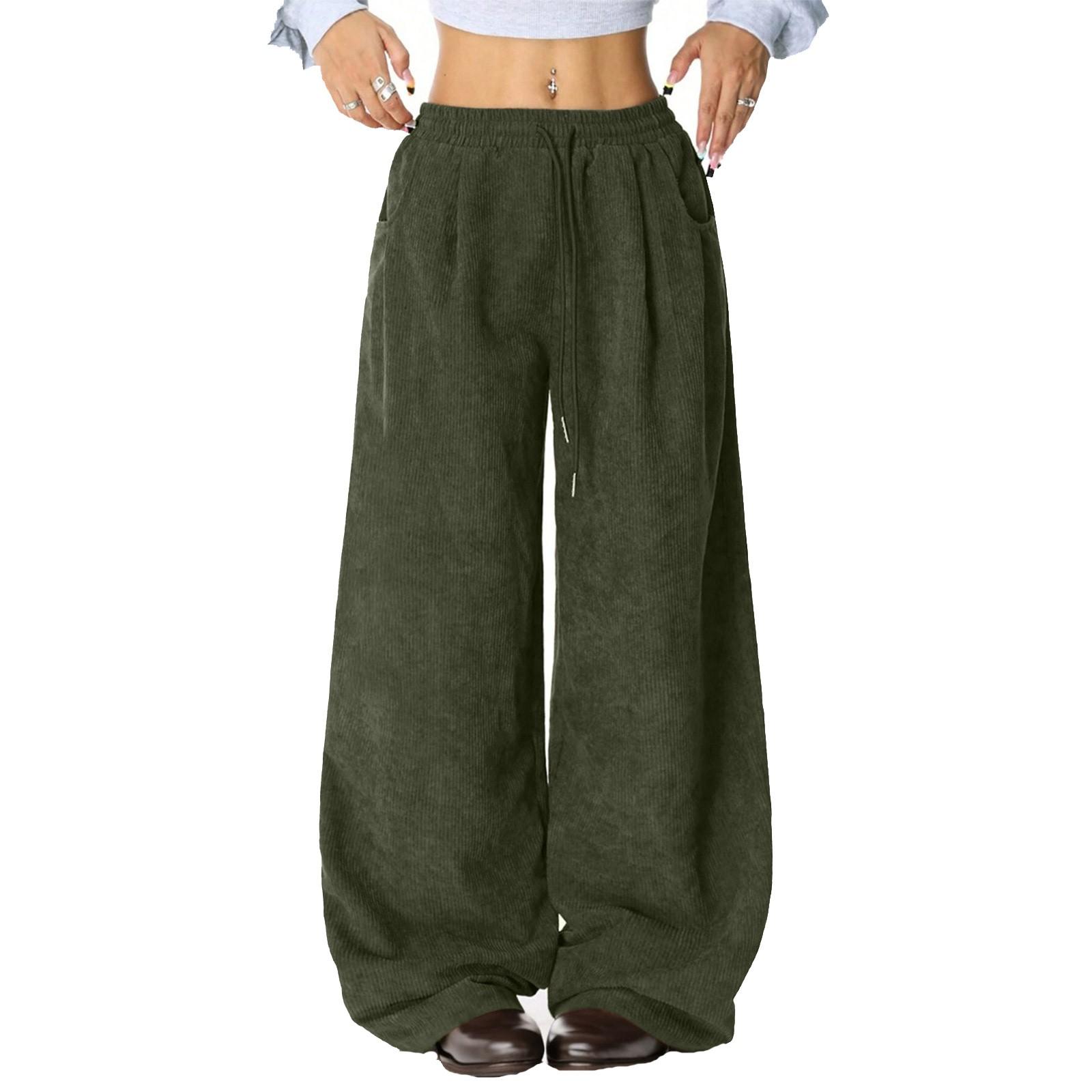 

Women s Casual Loose Comfortable Fashionable Solid Color Wide Leg Pants L