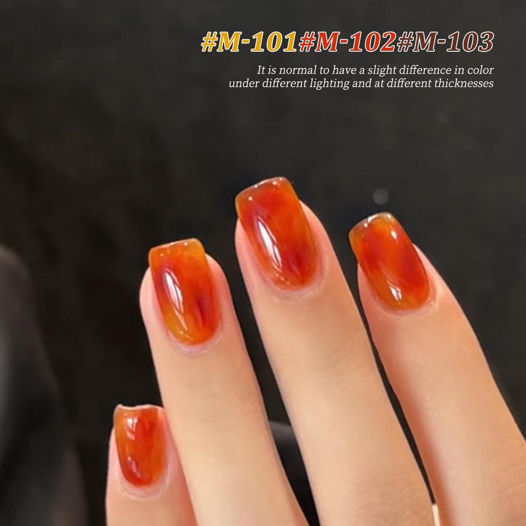 Tortoiseshell Amber Gel Polish: 2025 Trendy Ice-Through Milk Tea Light Therapy Nail Color