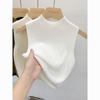 Women's Half-High Neck Sleeveless Knit Sweater Top