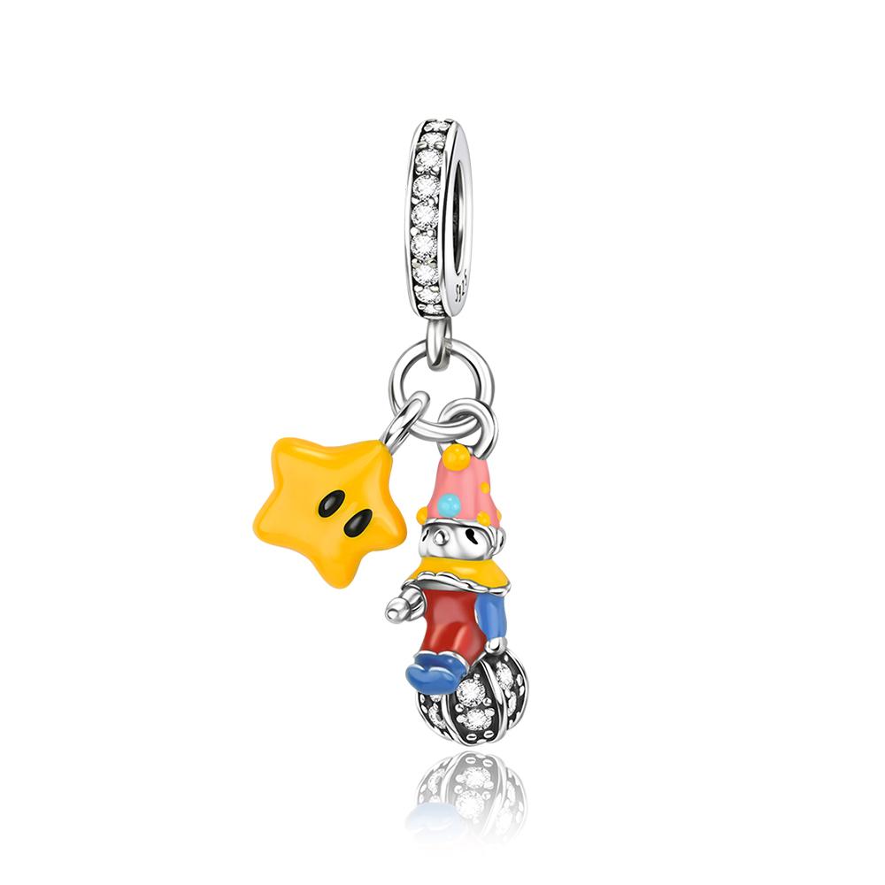 925 Silver Charms Colorful Sun Moon Stars Dangle Charm Fit Pendant Bracelets Necklace Women DIY Fine Jewelry