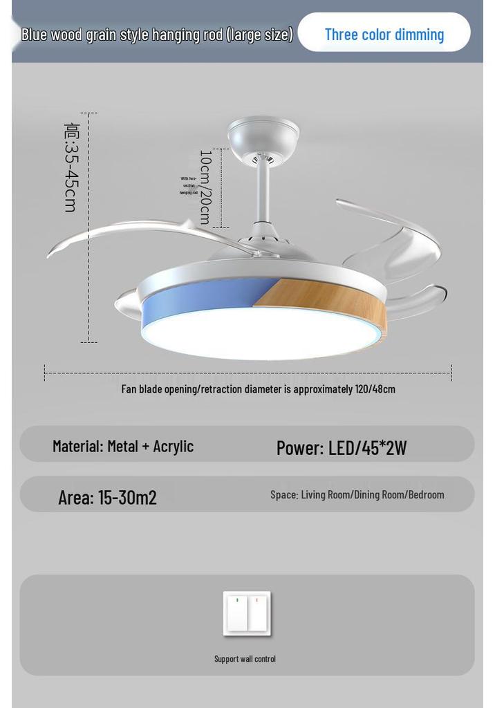 Modern Smart Ceiling Fan Light with Voice Control for Dining and Living Rooms