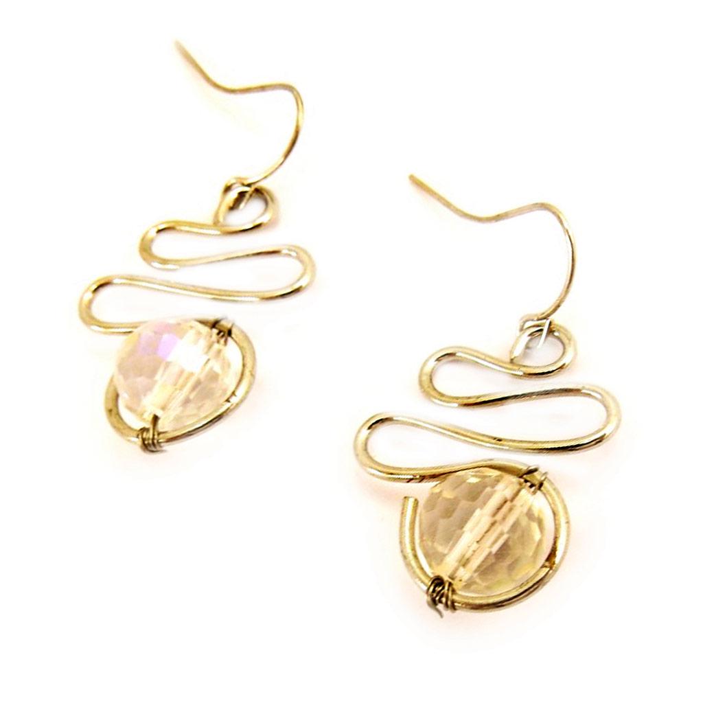 Les Trésors De Lily [L5102] - Δημιουργικές Κρεμαστές Σκουλαρίκια 'Scarlett' λευκός βόρειος