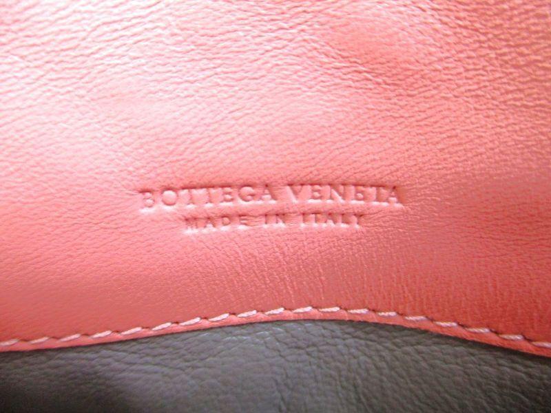 Autentisk BOTTEGA VENETA Intrecciato Lakserosa Skinn Bifold Lang Klafflommebok #9621 Oppusset