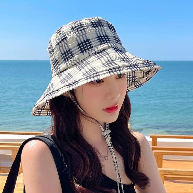 

Zhao Lusi s same style fisherman hat, new summer model, foldable hat, outdoor sun protection, large brim, makes the face look smaller, sunshade hat M（54-58cm）