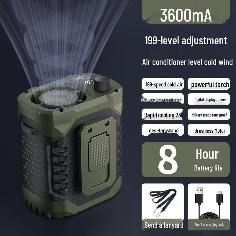 2026 High-Speed Waist Clip-On USB Fan for Outdoor Construction - Portable, Rechargeable & Compact